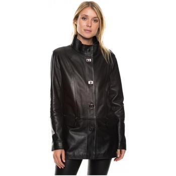 Blouson Giorgio  Veste 3/4 en cuir Nanou waxy femme Giorgio Ref 44769 Noir