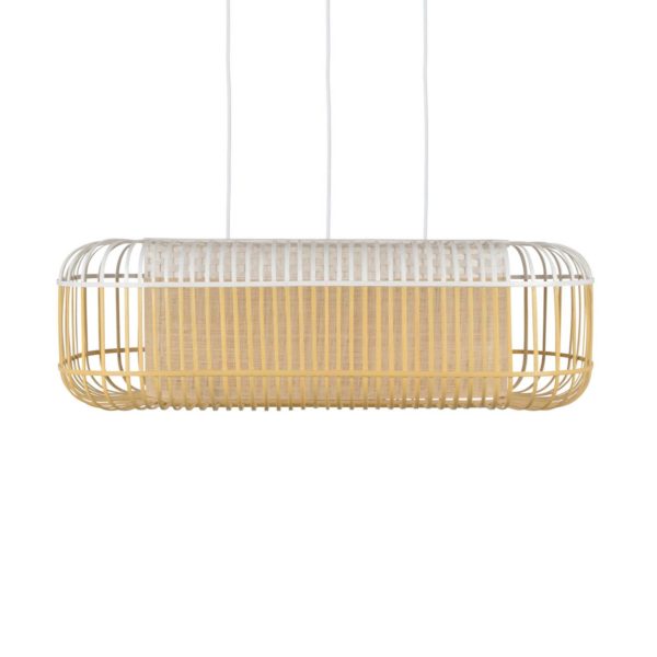 Forestier Bamboo oval L Suspension blanche/naturelle Forestier