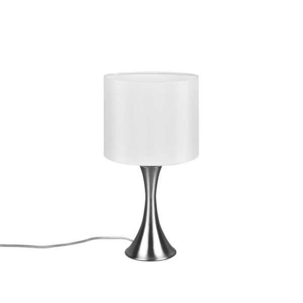 Trio Lighting Lampe à poser Sabia, Ø 20 cm, blanc/nickel Trio Lighting