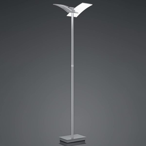 HELL Luminaire de sol LED Dual CCT, intensité lumineuse variable, nickel HELL