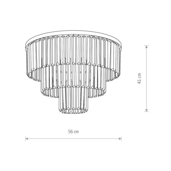 Euluna Plafonnier Cristal, transparent/noir, Ø 56cm Euluna