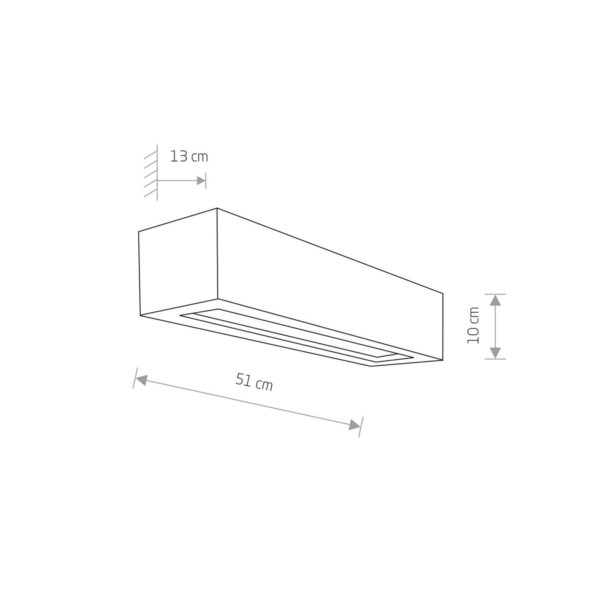 Euluna Applique Solid en béton, largeur 51 cm Euluna