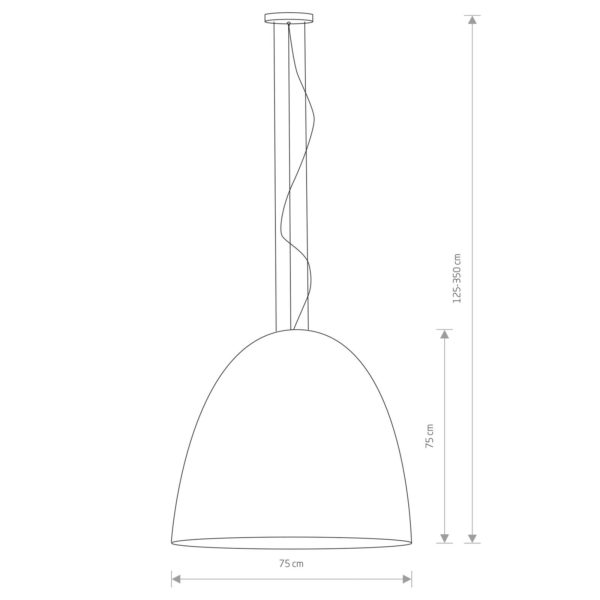 Euluna Suspension Egg XL en métal, Ø 75 cm, noir Euluna