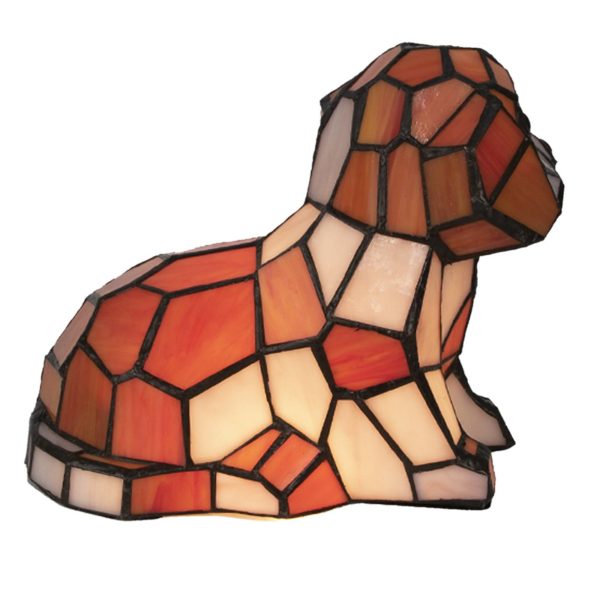 Clayre&Eef Lampe à poser 5LL-6089 Chien au style Tiffany Clayre&Eef