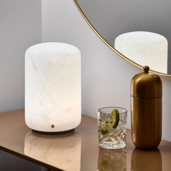 Carpyen Lampe de table LED Capsule en Alabaster hauteur 19,5cm Carpyen