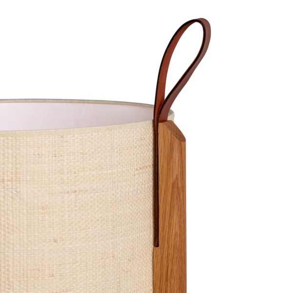 Carpyen Lampe à poser Greta, fibre naturelle/chêne, hauteur 58cm Carpyen