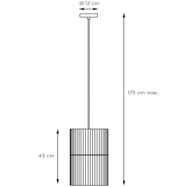 Lucide Suspension Jantine en rotin, Ø 26 cm Lucide