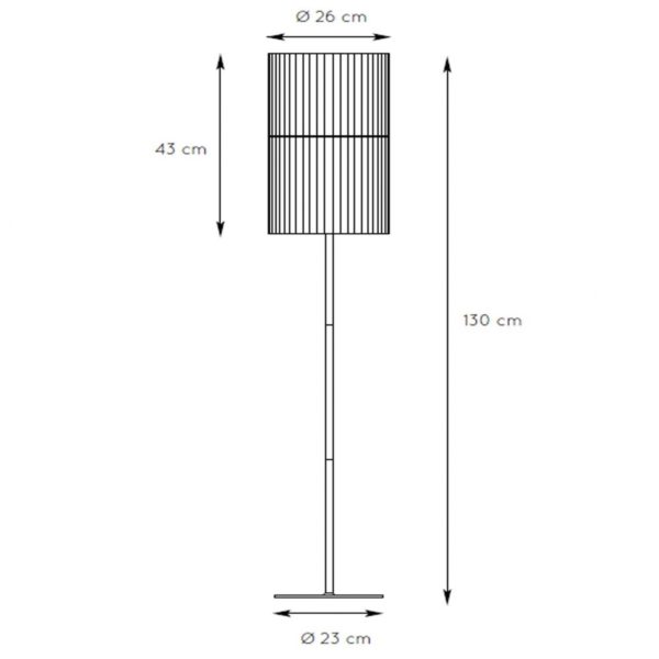 Lucide Lampe sur pied Jantine en rotin, Ø 26 cm Lucide