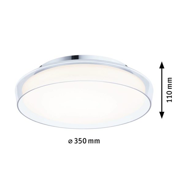 Paulmann Luena LED plafonnier IP44 chrome Ø35cm Paulmann