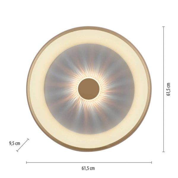 JUST LIGHT. Plafonnier LED Vertigo, CCT, Ø 61,5 cm, laiton JUST LIGHT.