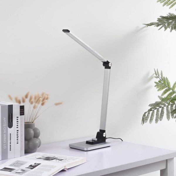 Lindby Valtaris lampe de table LED CCT, argentée LINDBY