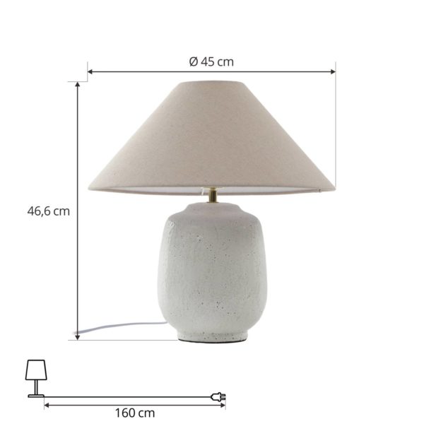 Lucande Lampe à poser Thalorin, hauteur 47 cm, céramique LUCANDE