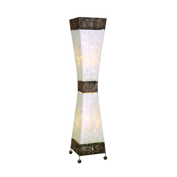 Woru Lampe sur pied Adrian, coquillages capiz, 100 cm Woru