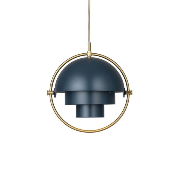 GUBI Suspension Multi-Lite, Ø 27 cm, laiton/bleu foncé GUBI