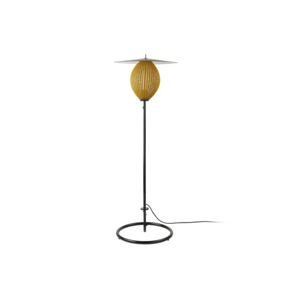 GUBI lampadaire d’extérieur Satellite, IP65, noir/or moutarde GUBI