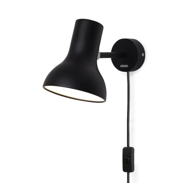 Anglepoise Type 75 Mini applique avec fiche, noire Anglepoise