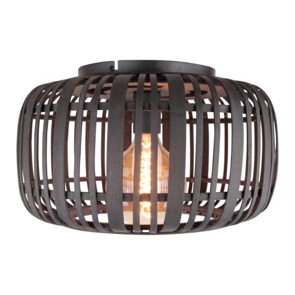 Brilliant Plafonnier Woodrow avec abat-jour cage en bambou Brilliant