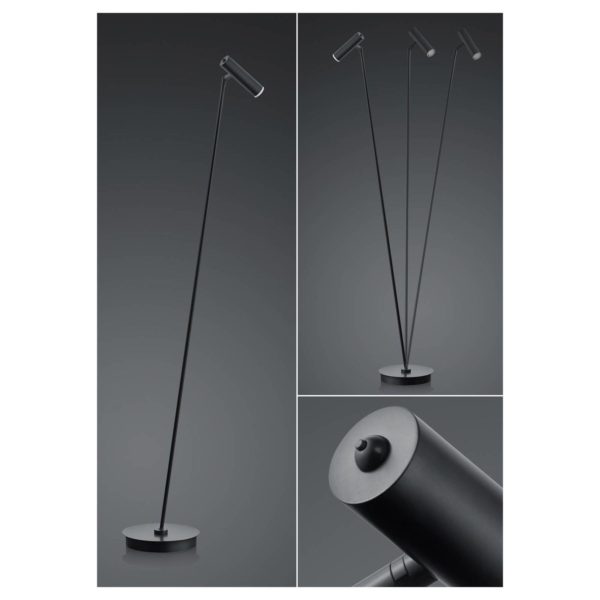 HELL Lampadaire LED Tom, dimmable, noir HELL