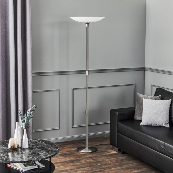 Rothfels Trinessa lampadaire à éclairage indirect LED, nickel Rothfels