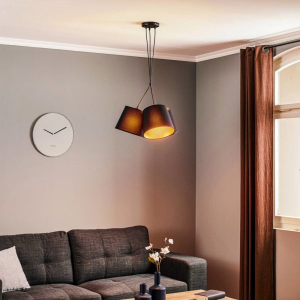 Duolla Suspension Twiggy à 3 lampes, noir Duolla