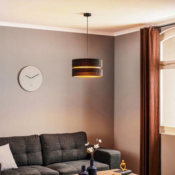 Duolla Suspension Duo, noir/or, Ø40cm, 1 lampe Duolla