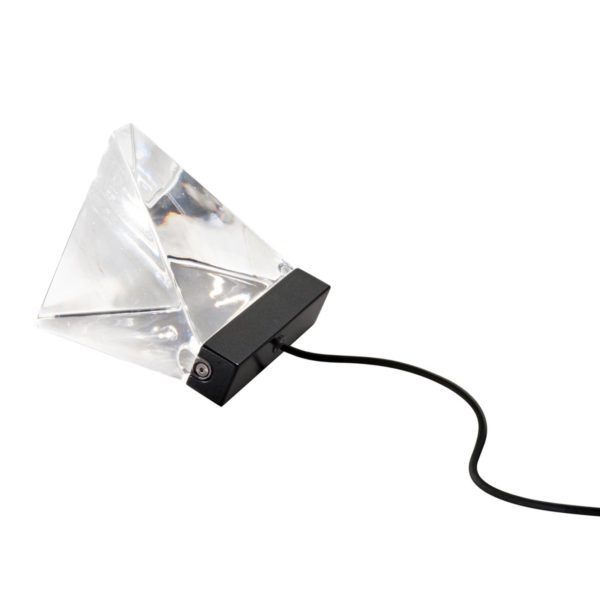 Fabbian Petite lampe à poser LED cristal Tripla anthracite Fabbian