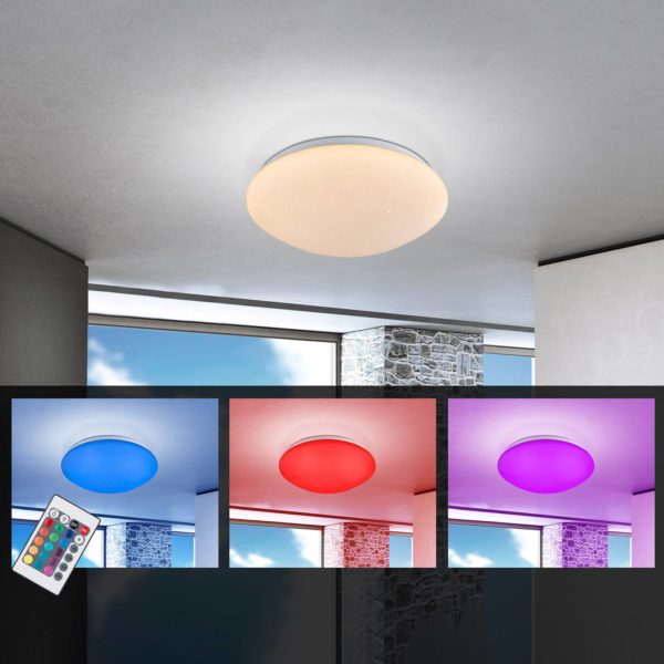 Globo Plafonnier LED Atreju I, RGBW, dimmable, Ø 29 cm Globo