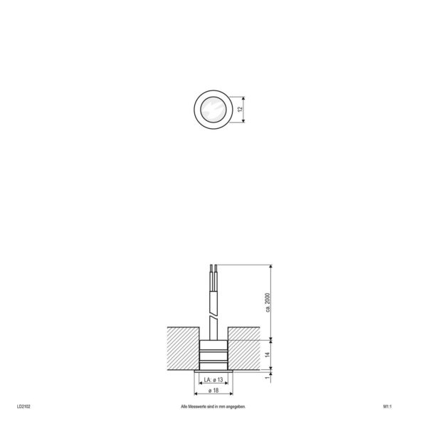 EVN LD2102 lampe encastrable IP68 Ø1,8cm 0,2W 830 EVN