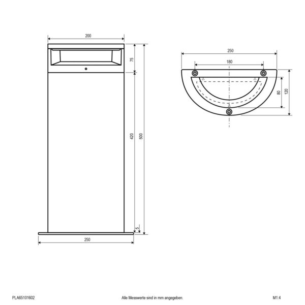 EVN Halbo borne lumineuse LED en demi-colonne EVN