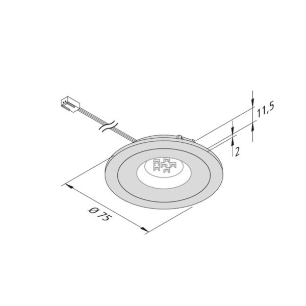 Hera LED à encastrer meuble AR 68 4W inox 4 000K Hera