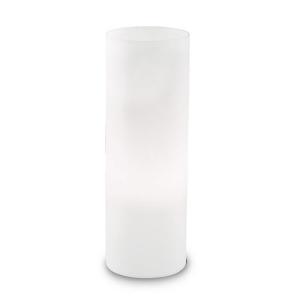 Ideallux Lampe à poser Edo en verre blanc, hauteur 35 cm Ideallux