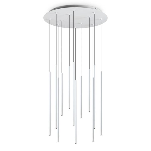 Ideallux Ideal Lux Filo suspension LED douze lampes, blanc Ideallux