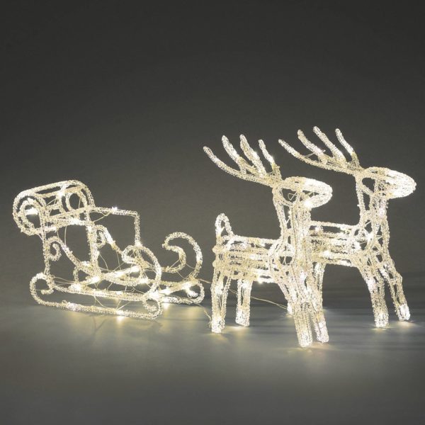 Konstsmide Christmas Figurine LED traîneau avec 2 rennes, IP44 Konstsmide Christmas