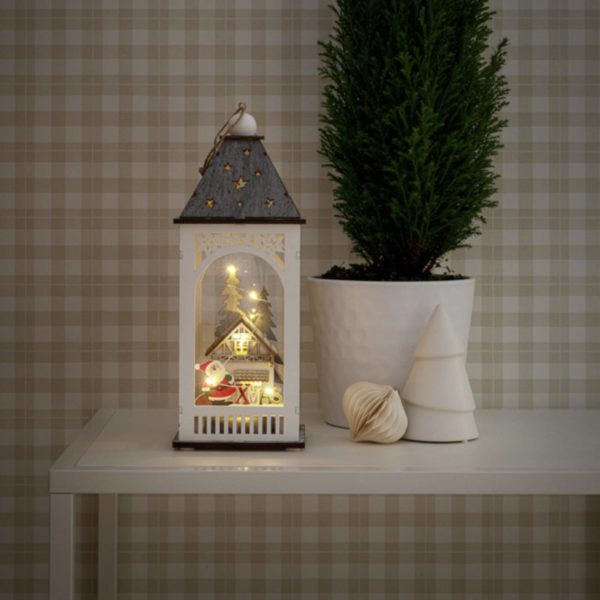 Konstsmide Christmas Lanterne déco LED avec maison et père Noël Konstsmide Christmas