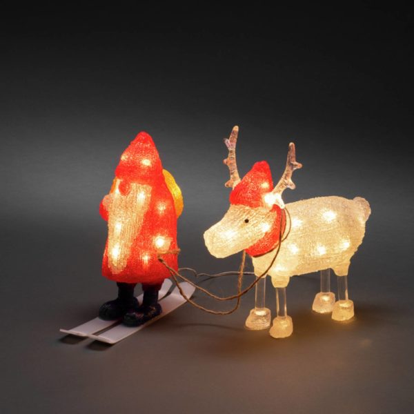 Konstsmide Christmas Lampe décorative LED Père Noël et renne IP44 Konstsmide Christmas