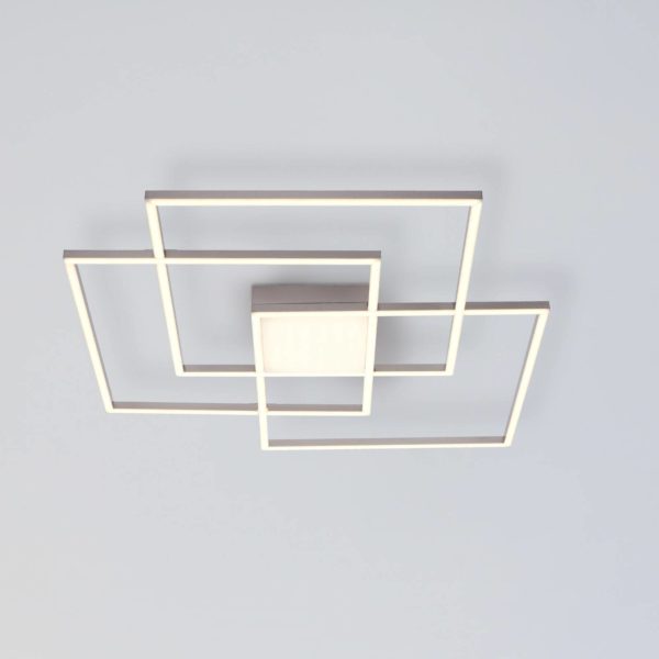 JUST LIGHT. Plafonnier LED Asmin, CCT, acier, 75×75 cm JUST LIGHT.