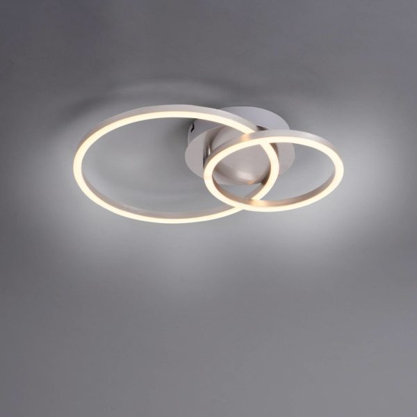 JUST LIGHT. Plafonnier LED Ivanka, deux cercles JUST LIGHT.