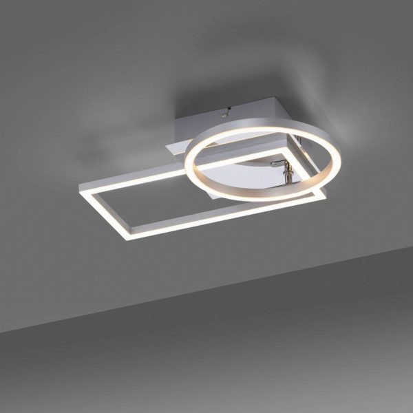 JUST LIGHT. Plafonnier LED Iven, acier, 37×26 cm JUST LIGHT.