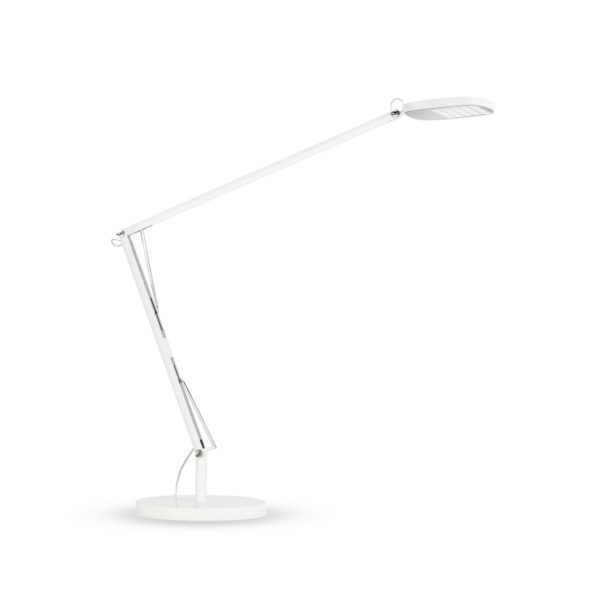 Atelje Lyktan Lampe de bureau LED Birdie 930 socle rond, blanc Atelje Lyktan