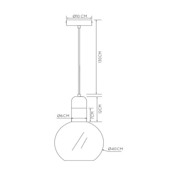 Lucide Suspension Julius, à 1 lampe, gris fumé, Ø 40 cm Lucide