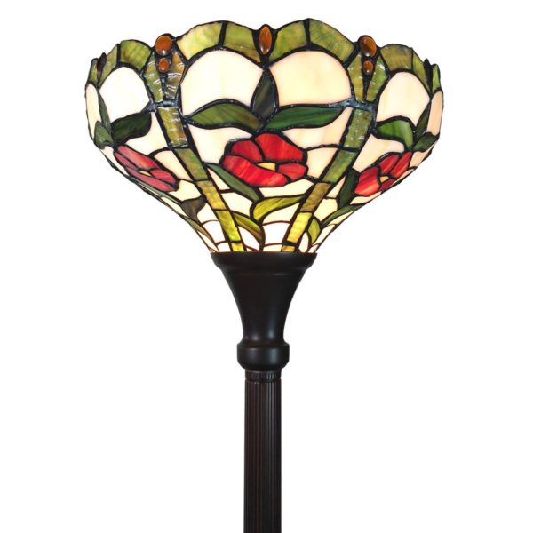 Clayre&Eef Lampadaire 6025 avec abat-jour en verre Tiffany Clayre&Eef