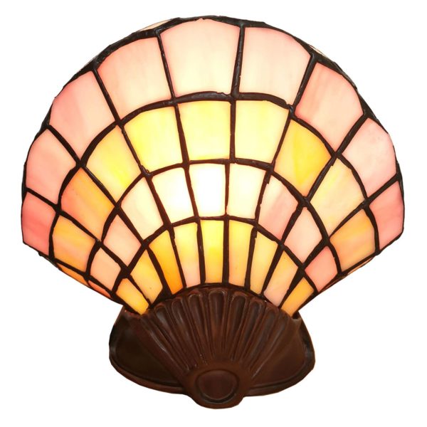 Clayre&Eef Lampe à poser déco 6000, coquille verre, Tiffany Clayre&Eef