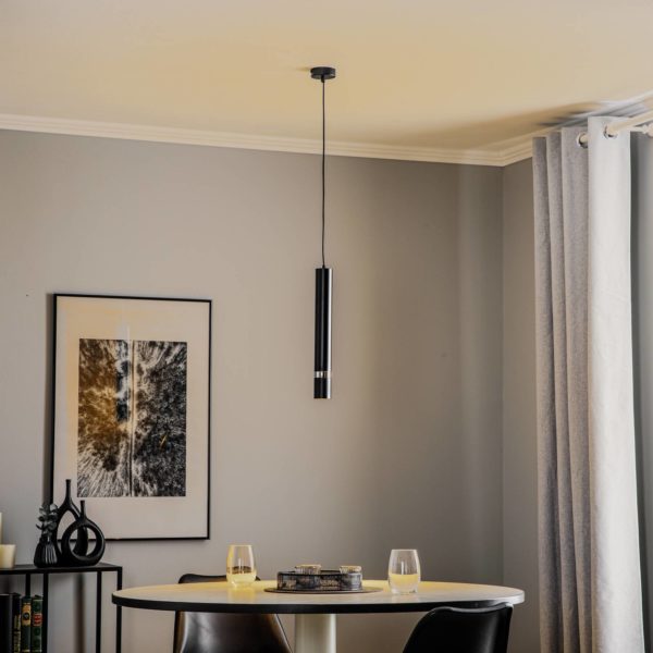 Luminex Suspension Rondo noire/chromée, à une lampe Luminex