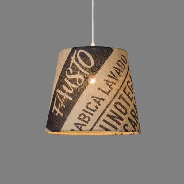 lumbono Suspension N°66 haricot, abat-jour sachet café lumbono