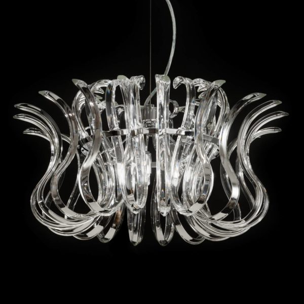 Metallux Suspension Wave en verre, diamètre 50 cm Metallux