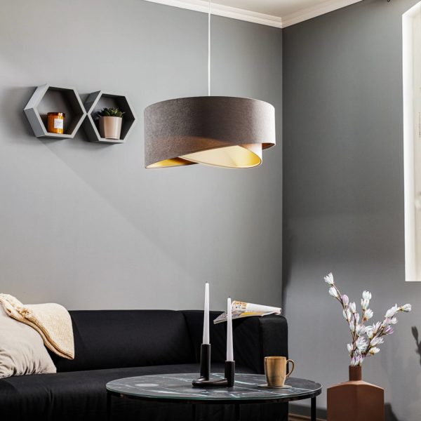 Maco Design Suspension Vivien tricolore gris/beige/or Maco Design