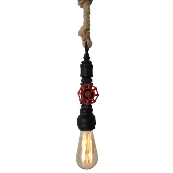 Näve Suspension Vintage avec corde en chanvre – noire Näve