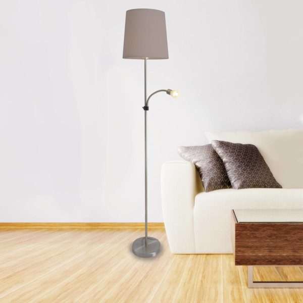 Näve Lampadaire en tissu Lara avec liseuse LED Näve