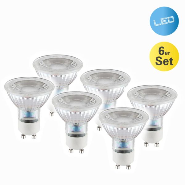 Näve Réflecteur LED GU10 4,6W 450lm blanc chaud, pack 6 Näve