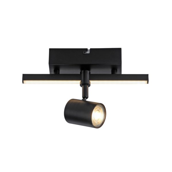 Paul Neuhaus Spot pour plafond LED Barik, noir, à une lampe PAUL NEUHAUS